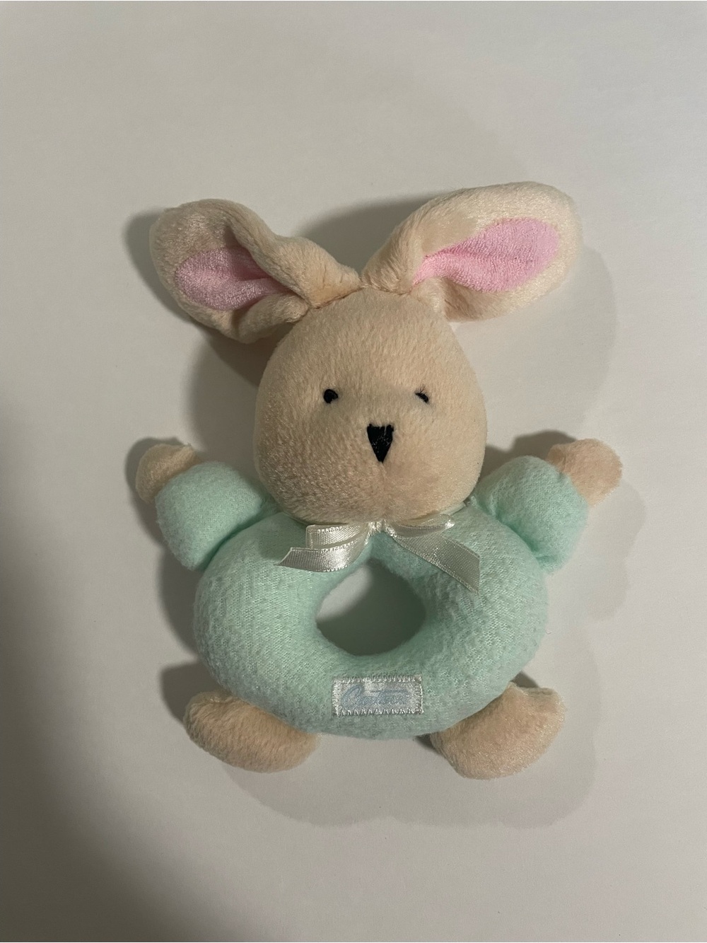 Vintage Carter’s Prestige Plush Bunny Rabbit Ring Rattle Baby Toy